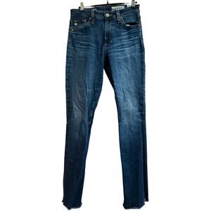 Adriano Goldschmid Mari High Rise Slim Straight Dark Wash Denim Jeans - Size 26